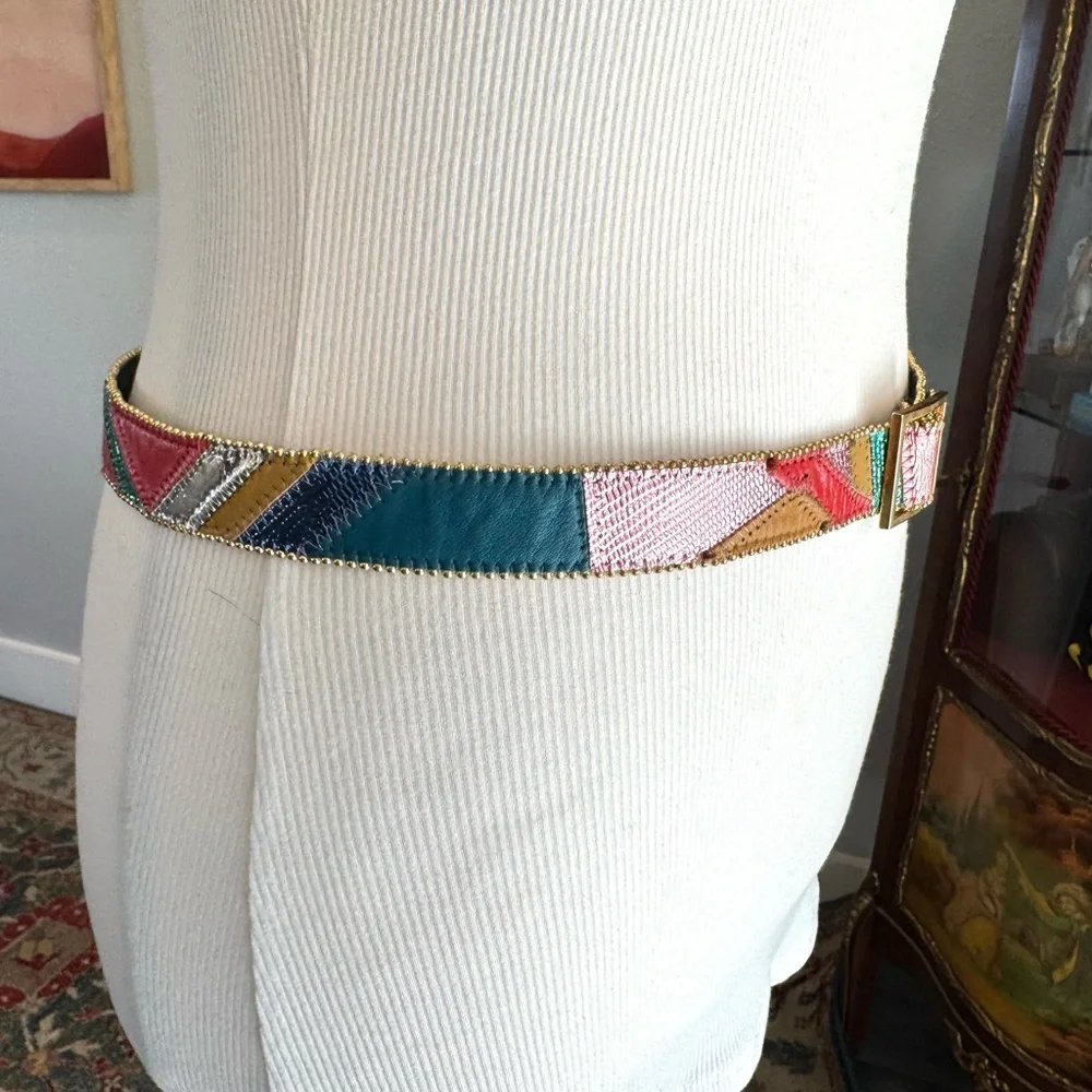 Colorful Patchwork Retro Belt